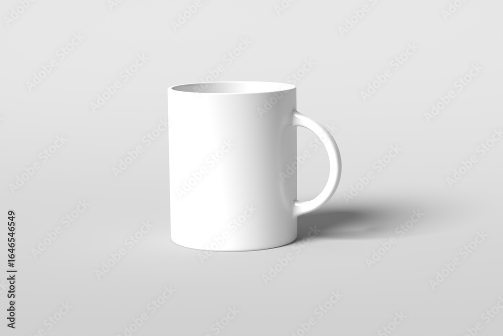 Fototapeta premium Blank mug mockup isolated on white 3D rendering 