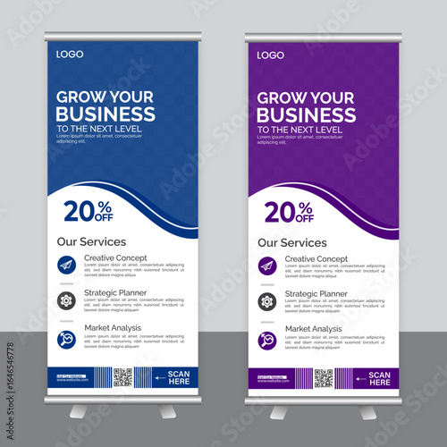 Corporate business roll up banner design template