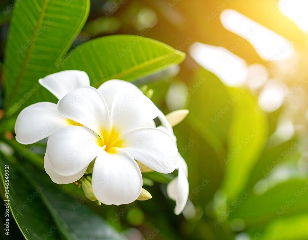 Obraz premium White flower in sunlight