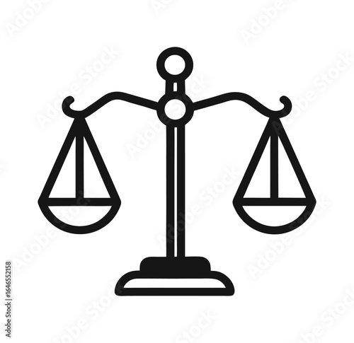 Balance scale icon for justice law and fairness