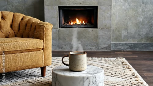 living room interior with fireplace