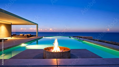 swimming pool at night