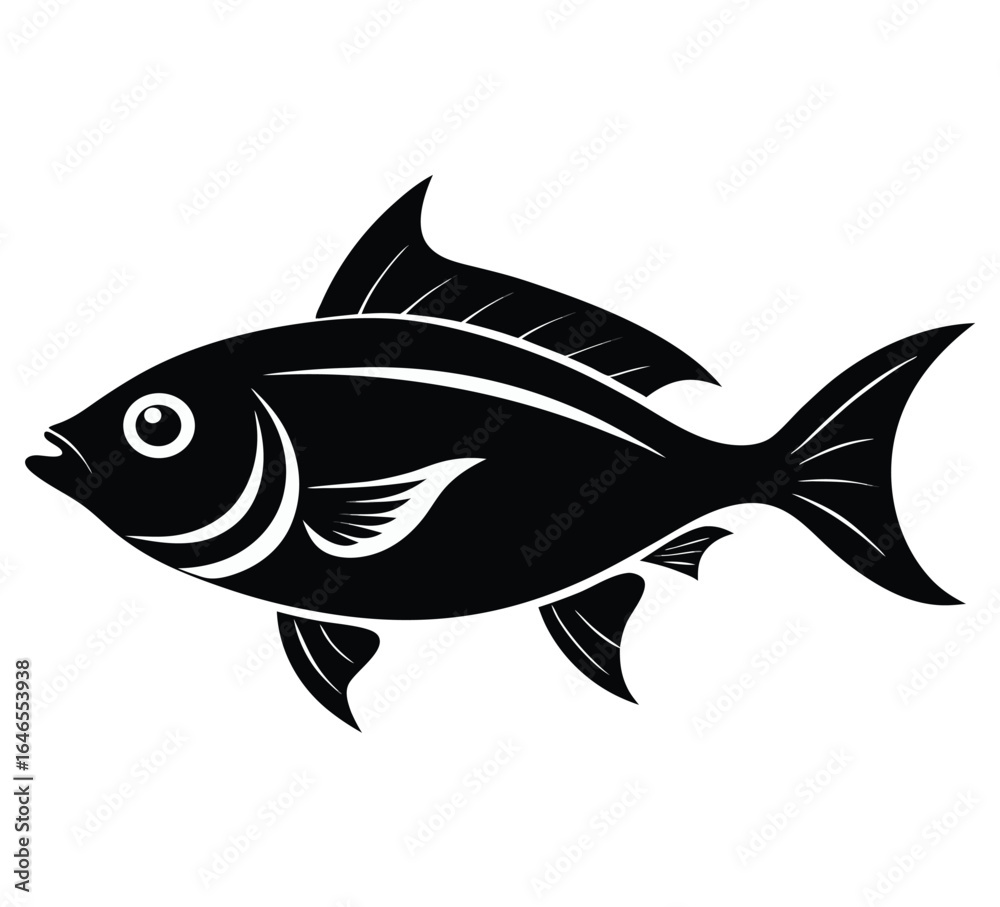 Fototapeta premium Saddleback fish silhouette graphic design