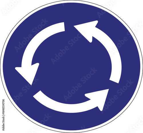 Circular road intersection traffic flow illustration