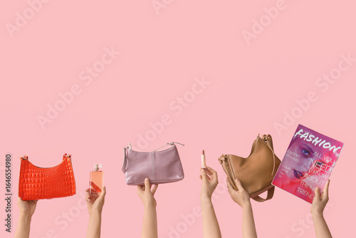 Female hands holding handba...