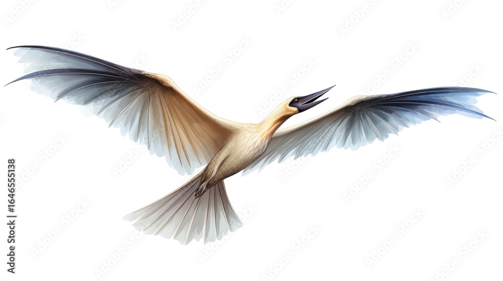 Obraz premium Pteranodon a prehistoric flying reptile soaring on white background