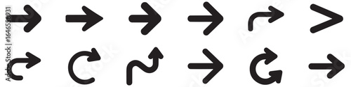 Assorted Black Arrow Illustrations Pointing Rightward Vector Graphics Collection Arrows Navigational Indicators Graphics and Wayfinding Resources