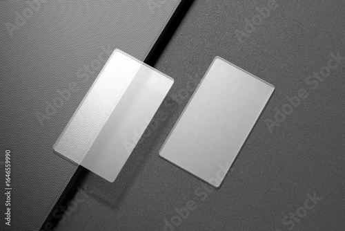 Blank Transparent Business Card Mockup 