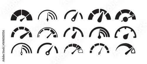 Speedometer  icon, Speedometer indicator icon collection. Speed indicator,  vector illustration eps 10.