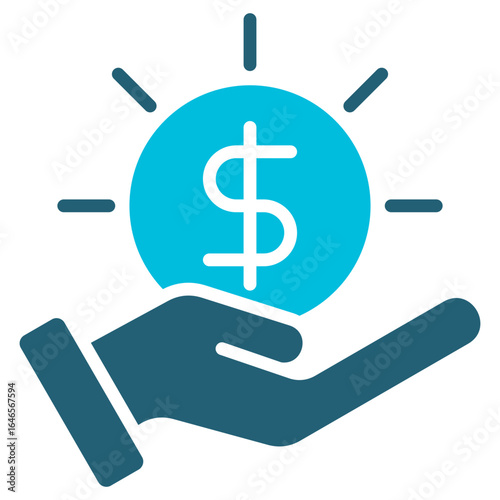 Wealth Creation Glyph Blue Icon