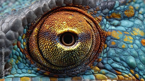 Wallpaper Mural Close-up of a vividly colored reptile eye with intricate patterns and vibrant hues. Torontodigital.ca
