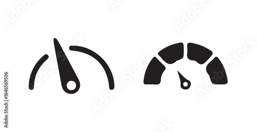 Speedometers icons set, Speed indicator sign,  Fast speed sign, performance concept icon sign symbol, Vector illustration EPS 10.