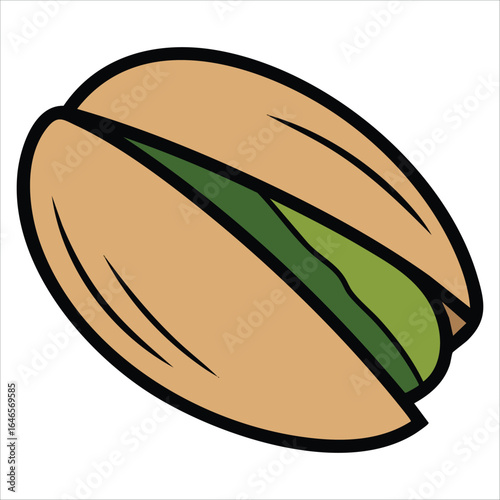 cute cracked pistachio vector illustration white space