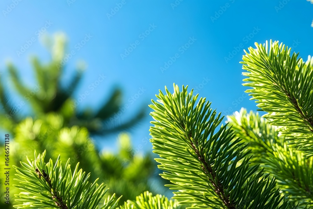 Fototapeta premium Close Up�Norfolk Island�Pine Araucaria Heterophylla Green Leaves.