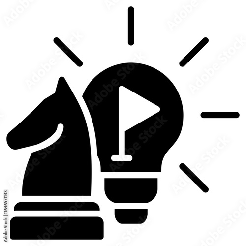 Strategies Glyph Black Icon