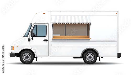 White food truck, side view