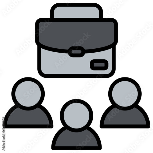 Workforce Grey Icon Editable Stroke