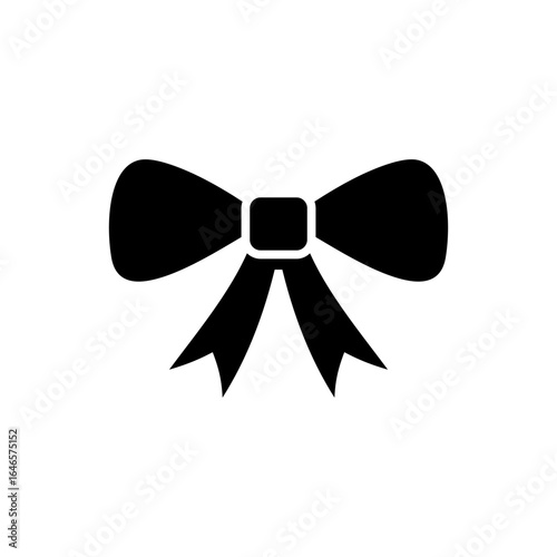 Modern Bow Tie Symbol in Black Vector Style