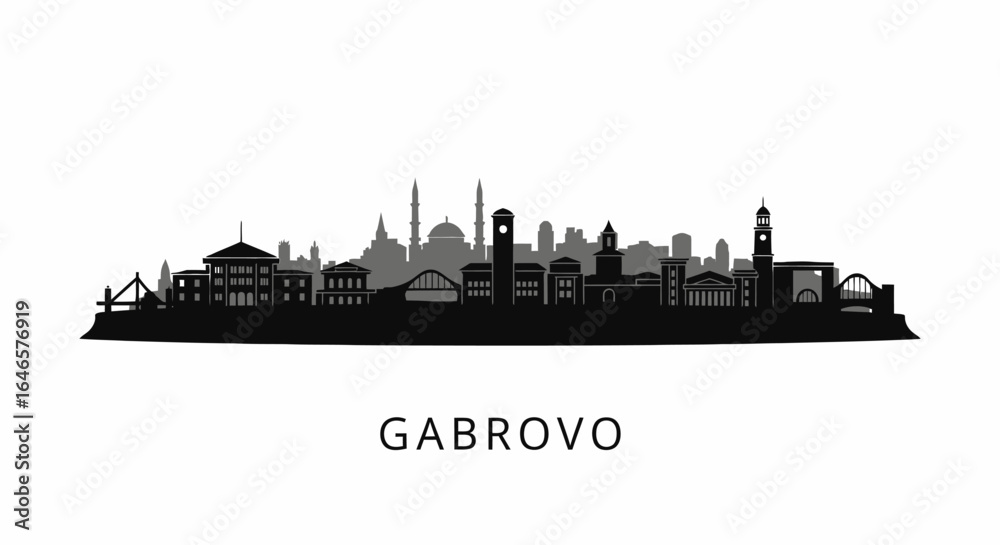 Naklejka premium Gabrovo skyline Bulgaria city silhouette.