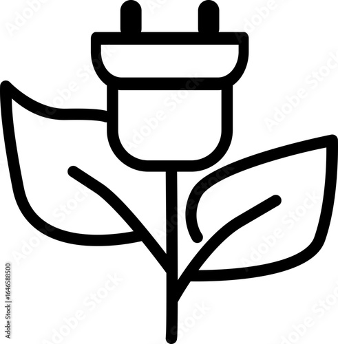 Minimalist electric charging station icon representing renewable energy and electric vehicle infrastructure
