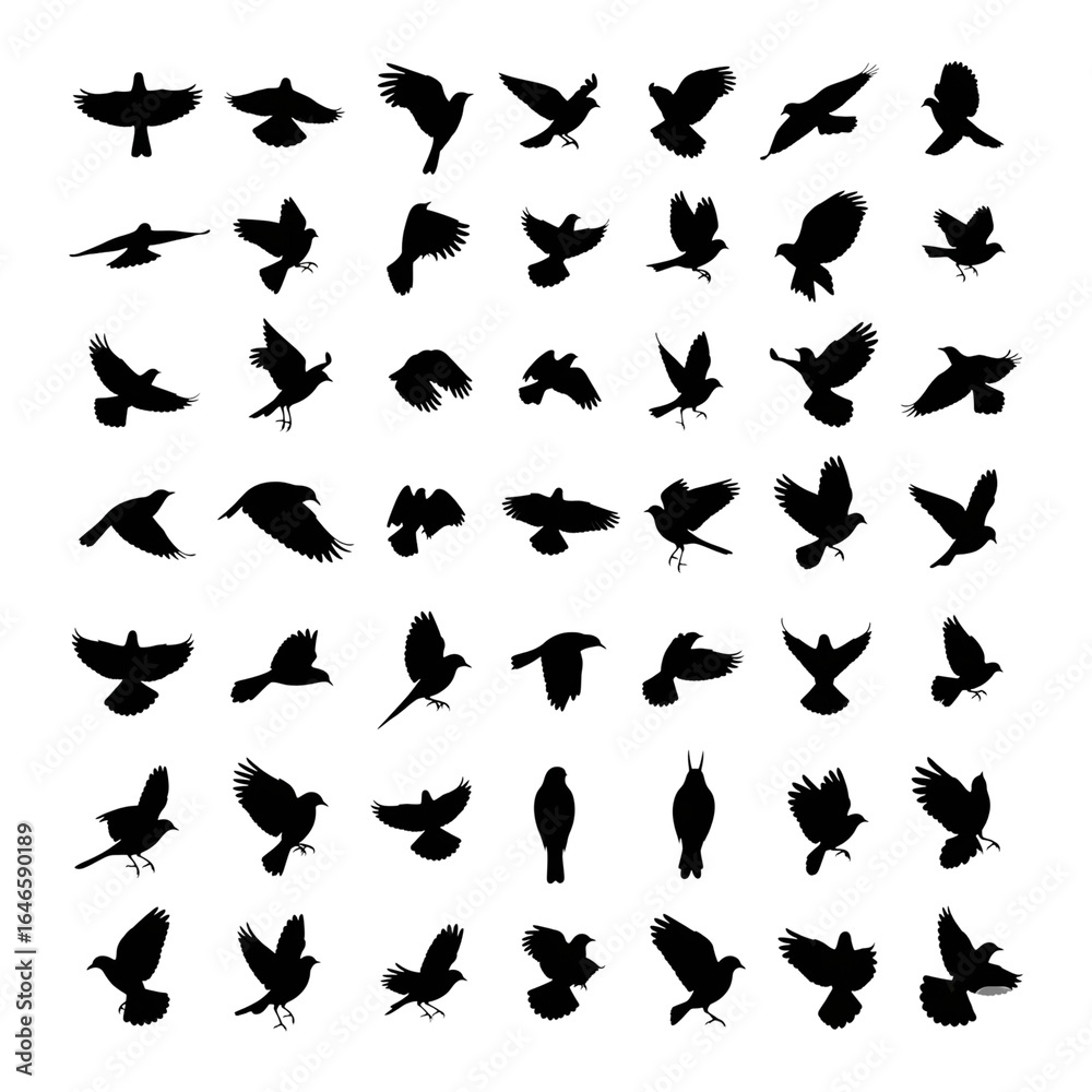 Obraz premium Bird Silhouettes Collection Guide
