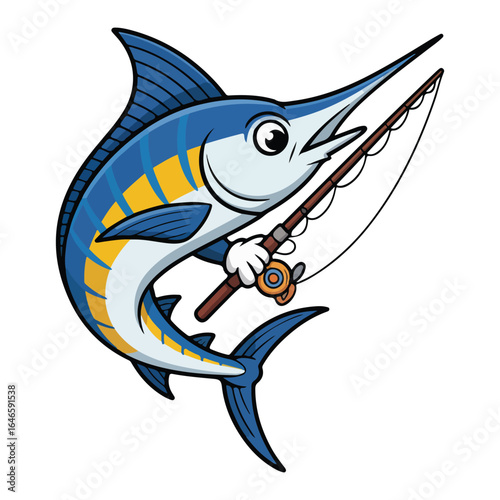 Marlin fish cartoon vector