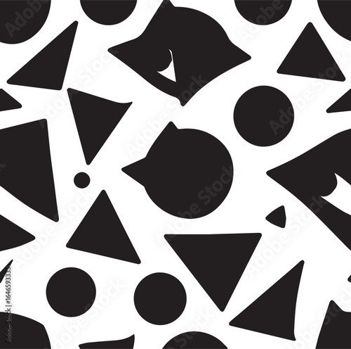 Seamless black and white geometric pattern