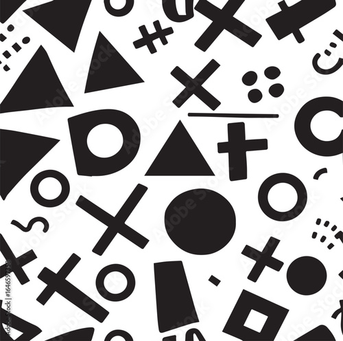 Seamless black and white geometric pattern