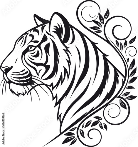 Wallpaper Mural A bold vector illustration of a tiger's head, perfect for a tattoo or logo design Torontodigital.ca