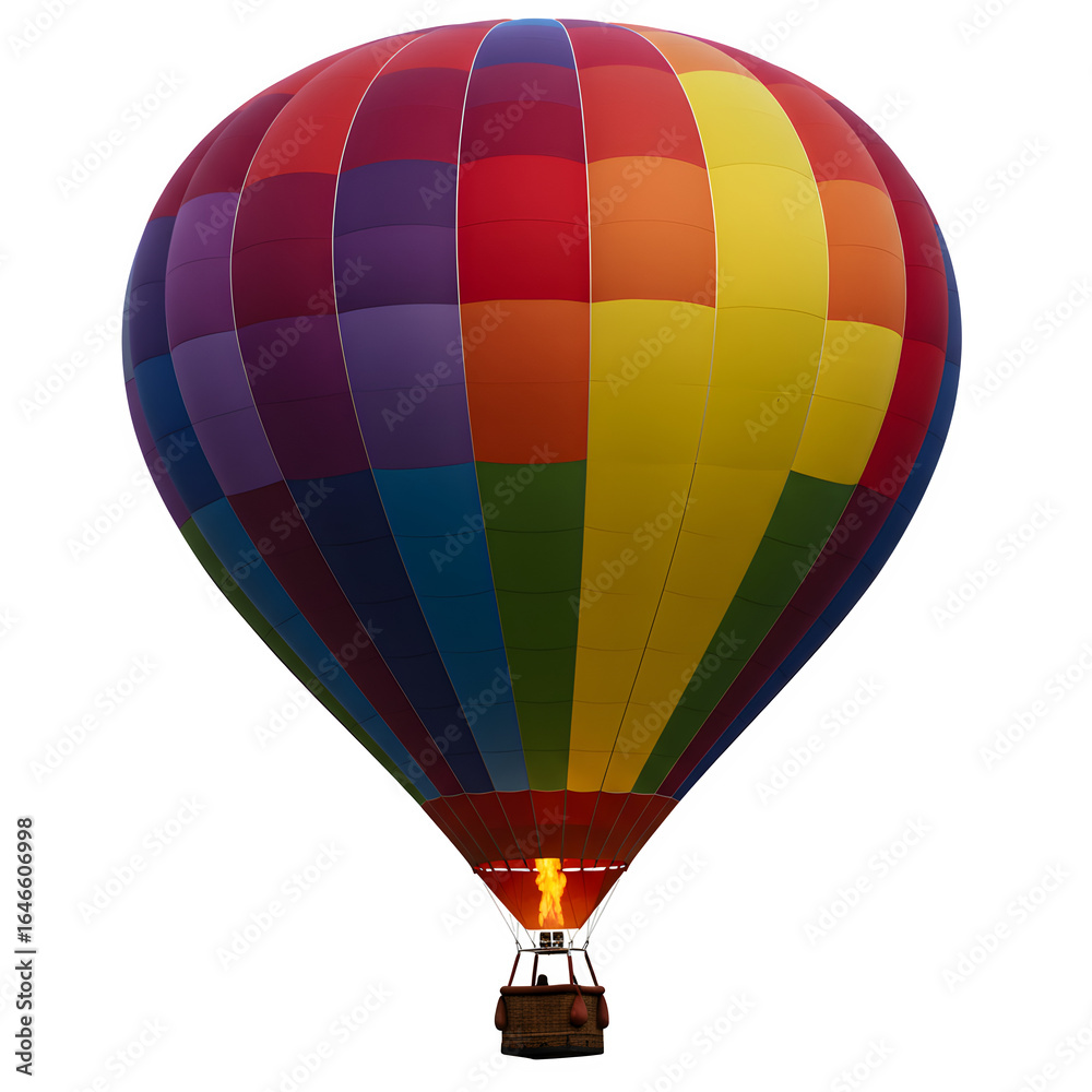 Fototapeta premium Colorful Hot Air Balloon, isolated on transparent background
