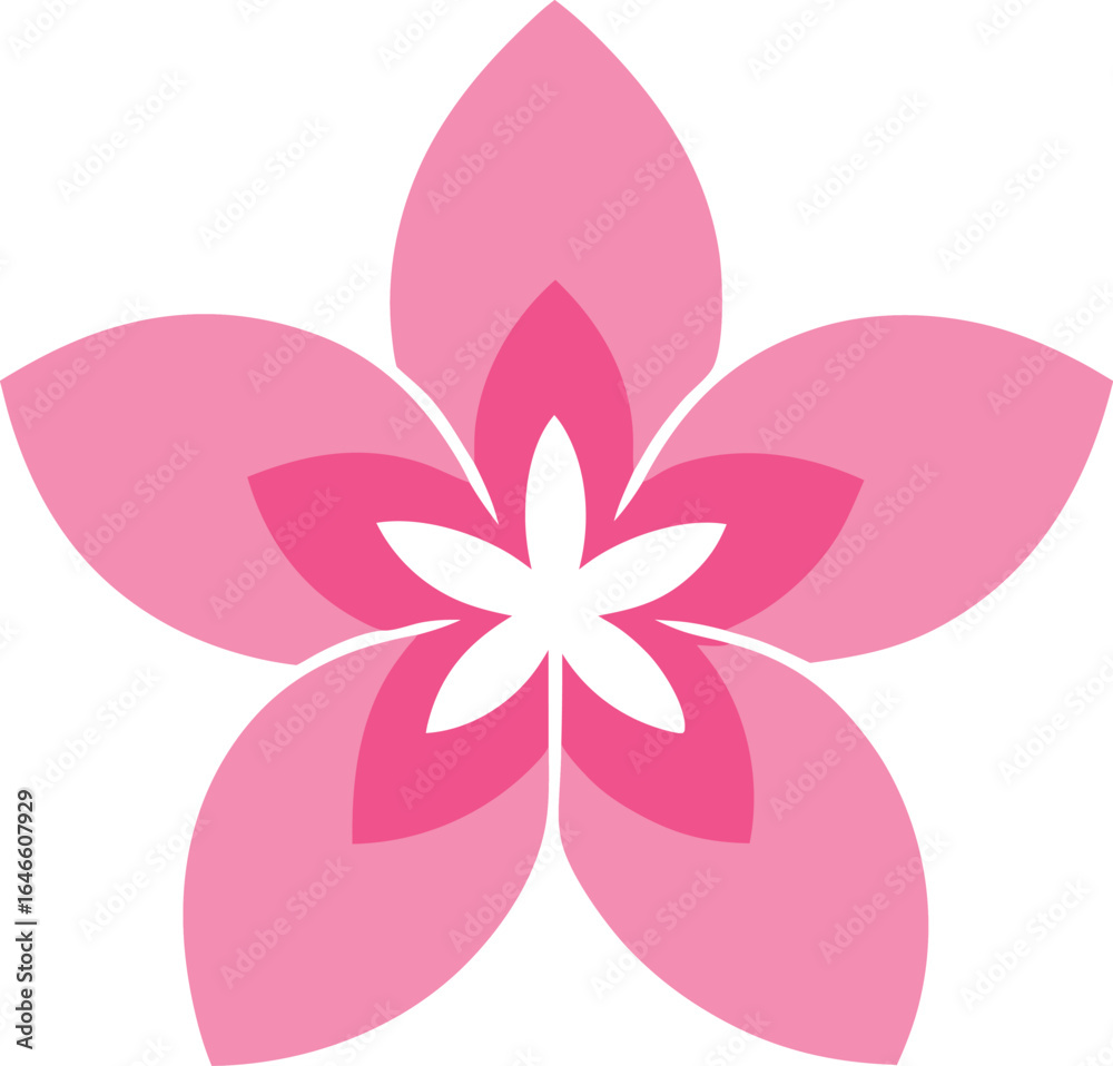 Fototapeta premium A pink flower featuring a white center, showcasing delicate petals and vibrant colors.