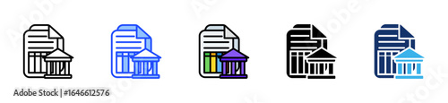 Bank Statement Icon Collection With Multiple Styles