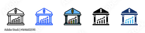 Investment Service Icon Collection With Multiple Styles