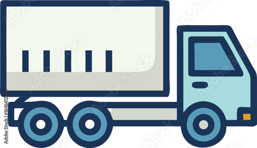 Truck icon displayed on a plain white background, symbolizing transportation or delivery services.