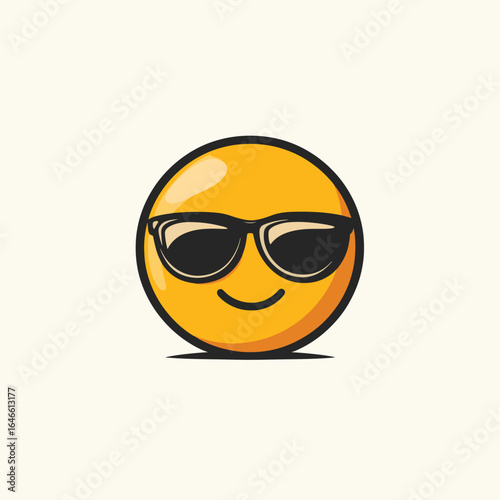 Cool Yellow Emoji Wearing Stylish Sunglasses with a Smile