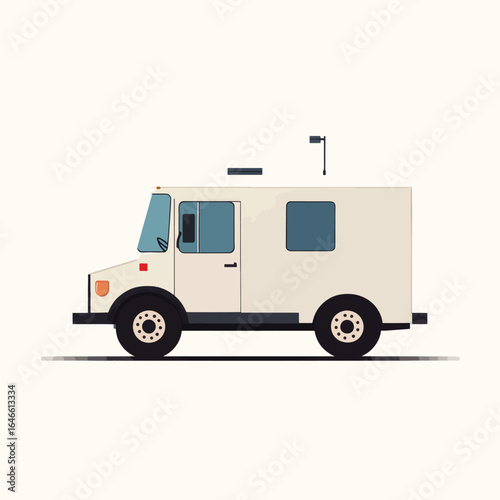 Wallpaper Mural Creamcolored Armored Truck with Unique Design and Details in Profile View Torontodigital.ca