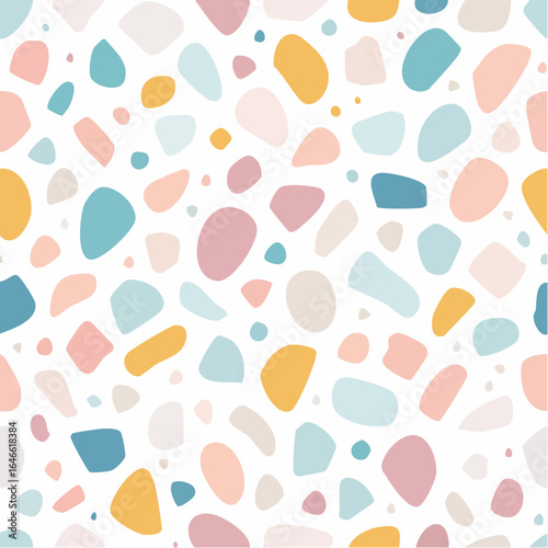 Perfect Seamless Vector Irregular Stone Mosaic Pattern – Muted Natural Palette, No Visible Seams