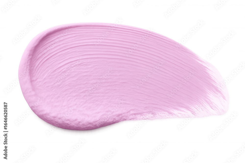 Fototapeta premium Pink cosmetic cream smear isolated on transparent background, ideal for beauty and makeup projects