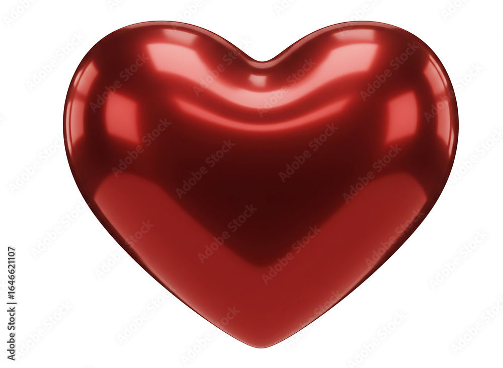 Fototapeta premium Shiny red heart shape isolated on transparent background