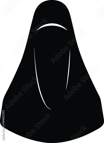 burqa silhouette vector art illustration