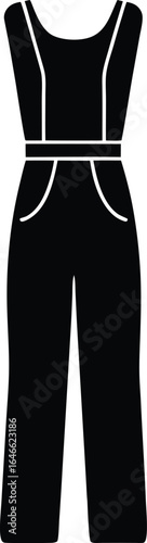 jumpsuit silhouette vector art illustration
