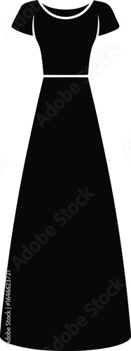 maxi dress silhouette vector art illustration