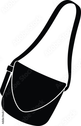 sling bag silhouette vector art illustration