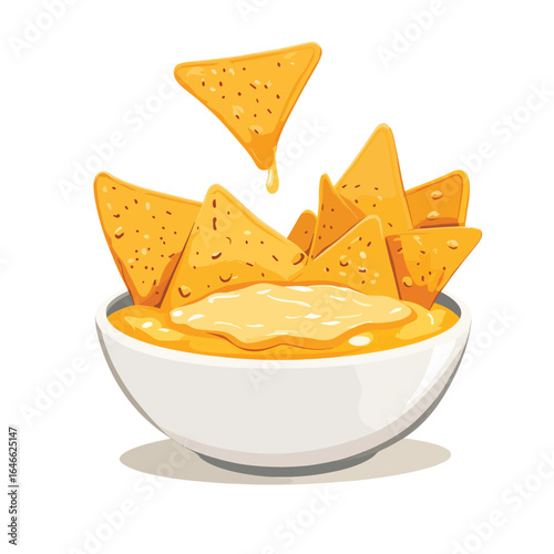 Nachos and Cheese Dip A Golden Snack with Dripping Cheese