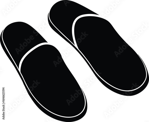 slippers silhouette vector art illustration