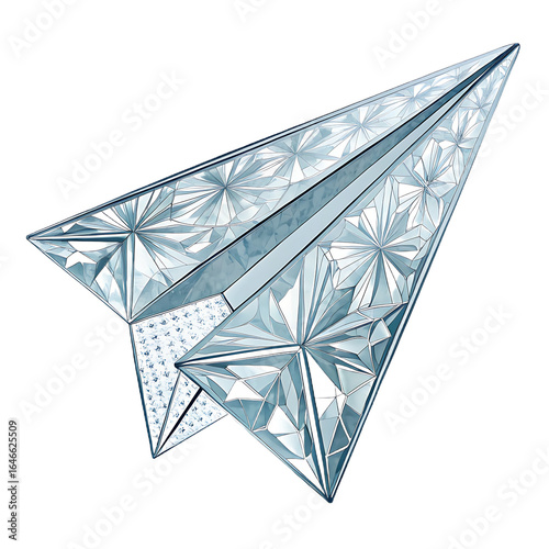 Origami paper airplane made from money isolated on transparent background