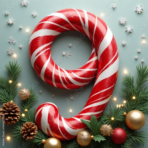 christmas candy cane number 9