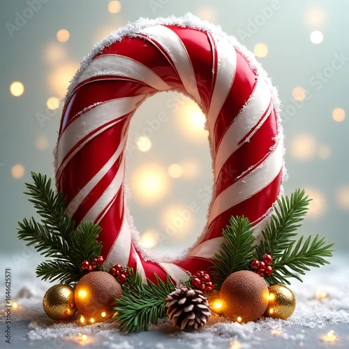 christmas candy cane number 0