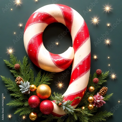 christmas candy cane number 9