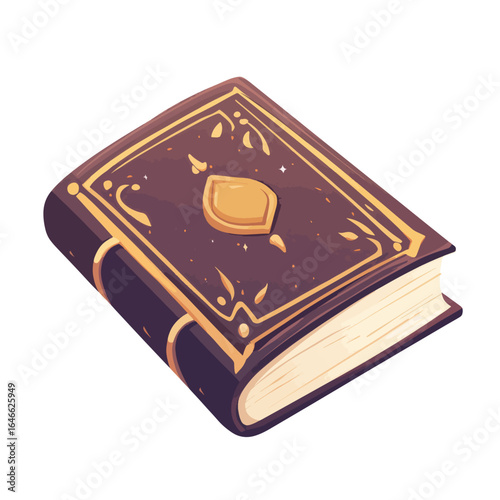 Ornate Detailed Illustrated Book with Golden Accents and Decorative Cover